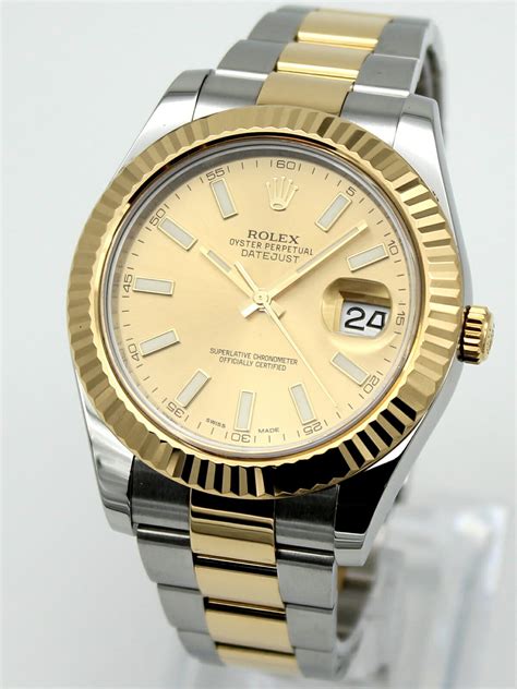 rolex datejust 41 gold stahl|2021 rolex datejust 41 mm.